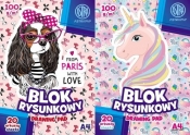 Blok rysunkowy A4 20 arkuszy Puppy&Unicorn 10 sztuk mix