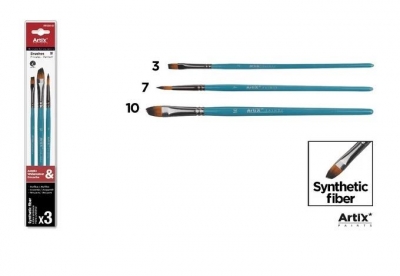 Pędzle syntetyczne 3szt