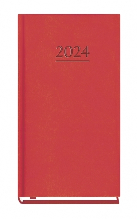 Kalendarz kieszonkowy 2024, 9x16,5cm - czerwony (T-231V-C)