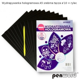 Wydrapywanka hologramowa A5 srebrna tęcza