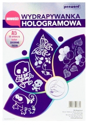 Wydrapywanka hologramowa A5 srebrna tęcza