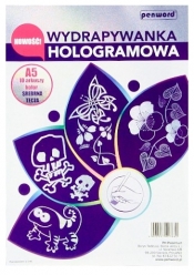 Wydrapywanka hologramowa A5 srebrna tęcza