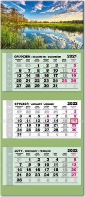 Kalendarz 2022 trójdzielny lux Jezioro