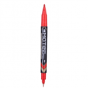Marker permanentny dwustronny - czerwony