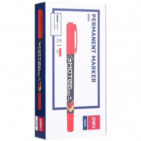 Marker permanentny dwustronny - czerwony