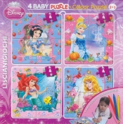 Puzzle Baby 4 Disney Księżniczki + mazaki mix (304-40681)