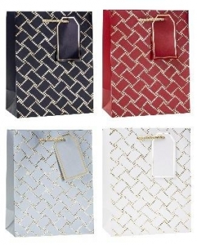 Torebka ozdobna 18x23x8cm hot-stamp mix ROZETTE