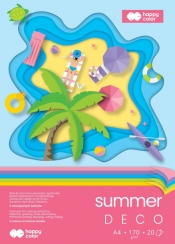 Happy Color, Blok Hobby Deco Summer, A4/20 ark., 5 kolorów