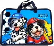 Teczka-torba A4+ zapinana na zamek z rączką Pieski