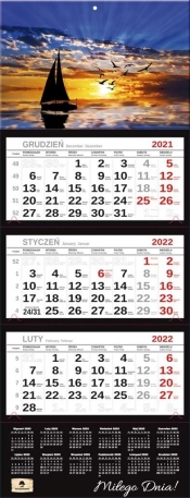 Kalendarz 2022 trójdzielny Premium Łódka