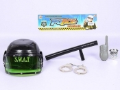 Zestaw policyjny z hełmem PCV 31x24x14cm