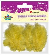 Piórka dekoracyjne Craft Fun, 20 szt. - żółte (283016)