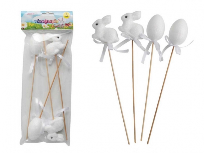 Króliczki i jajka na piku białe