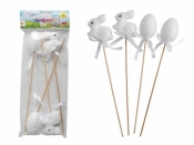 Króliczki i jajka na piku białe