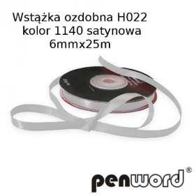 Wstążka ozdobna H022 kol.1140 satyna 6mmx25