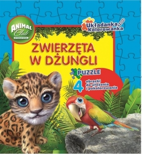 Animal Club Układanka Kolorowanka Zwierzęta w dżungli