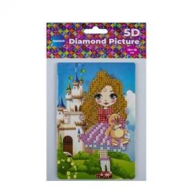 Diamentowa mozaika ze sztalugą - Dziewczynka 10x15