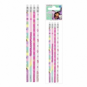 Ołówek z gumką HB Gabby's Dollhouse 4szt