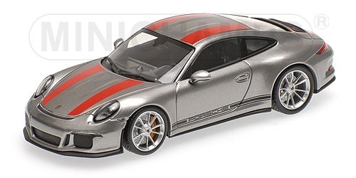 Porsche 911 R 2016 (silver w/red stripes and w/black writing) (410066222)