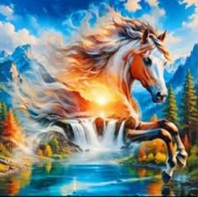 <img src='https://webimage.pl/pics/684/1/d5906196031086.jpg' style='height:440px' /> Diamentowa Mozaika Koń duch nad wodospadem NO-2003108