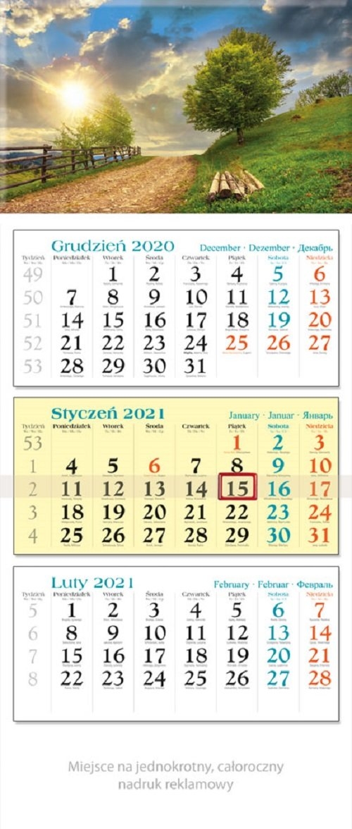 Kalendarz 2021 trójdzielny KT 09 Droga