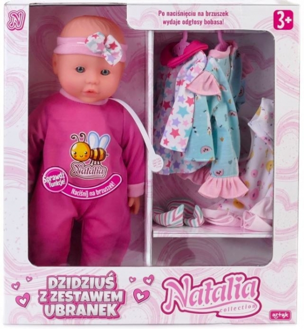Lalka Natalia bobas z ubrankami 36 cm (121685)