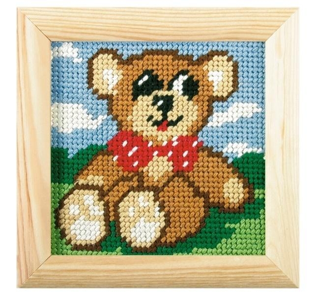 Haft z ramką. Moje pierwsze wyszywanie - Miś