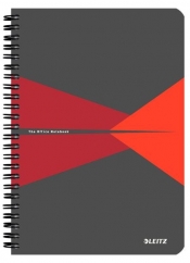 Kołonotatnik Leitz A5, 90k, kratka, czerwony (44580025)