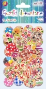 Guziki drewniane wielokolorowe 1,5cm 40szt