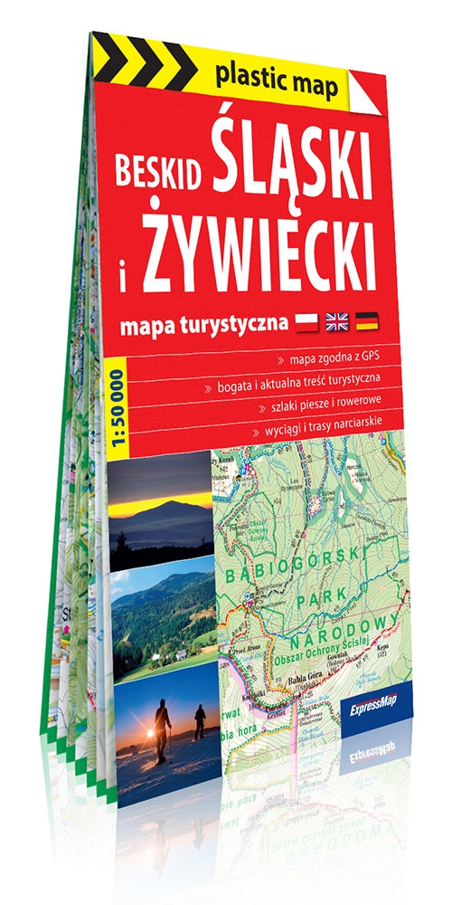 Beskid Śląski i Żywiecki; foliowana mapa turystyczna 1:50 000