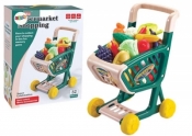 Wózek sklepowy dla dzieci + owoce zielony
