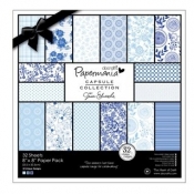Zestaw papierów 20,3X20,3 CM CAPSULE BURLEIGH BLUE (32kartki)