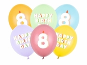 Balony 8 mix 30cm 6szt