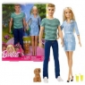 Lalka Barbie + Ken + piesek 29 cm (FTB72)