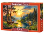 Puzzle 3000 el. C-300686-2 Sunset over Forest River