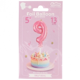 Balon foliowy Godan różowy 13 cm cyfra 9 (BC-5RO9)