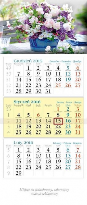 Kalendarz 2016 KT 18 Bukiet trójdzielny