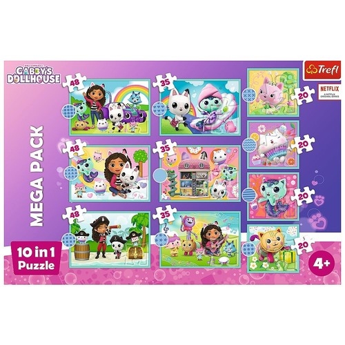 Trefl, Puzzle 10in1: W świecie Gabi Gabby's Dollhouse