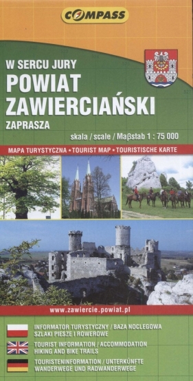 Powiat Zawierciański Mapa turystyczna 1:75 000 W sercu Jury