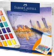 Farby akwarelowe CS w kostkach - 48 kol. Plastikowe opakowanie Faber-Castell (169748 FC)