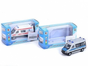 Samochód Adar metalowy, policja lub ambulans (491687)