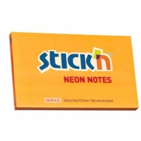 Notes samoprzylepny 127mmx76mm neon pomarańczowy