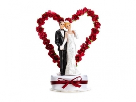 Figurka Para Młoda biały i bordo 16cm