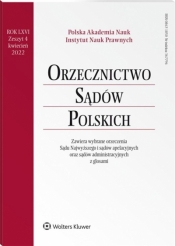 Orzecznictwo Sądów Polskich 4/2022 - Praca zbiorowa