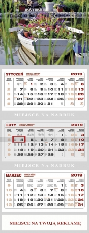 Kalendarz 2019 Trójdzielny Łódka