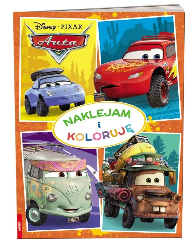 Disney Pixar auta. Naklejam i koloruję