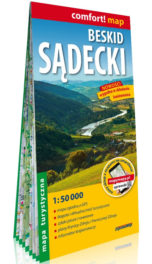 Beskid Sądecki laminowana mapa turystyczna 1:50 000