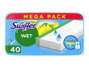 Swiffer Wet, Mokre ściereczki do podłóg Mega Pack, 40 szt