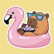 Malowanie po numerach - Kapibara na wakacjach Kids