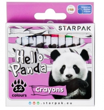 Kredki woskowe 12 kolorów - Panda